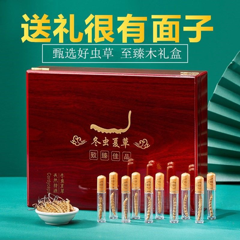 冬虫夏草头期非断草冬虫夏草中秋过节送礼礼盒装
