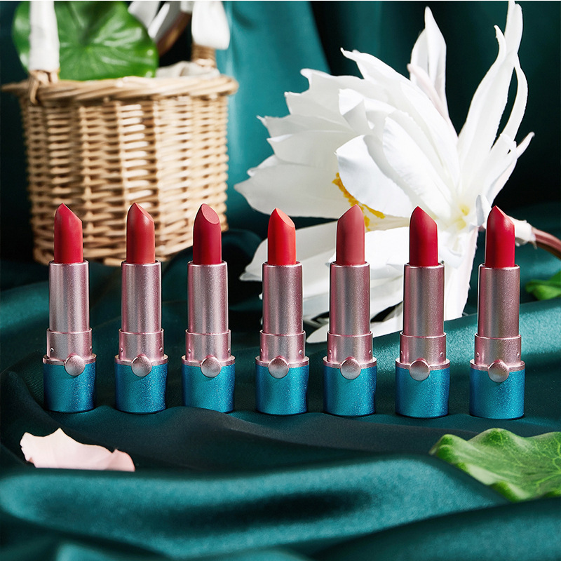 Jia Ya Lotus Lipstick Kit Charm of Lotus Raw Lotus Beautiful Color Moisturizing and Nourishing Seven Lipstick Set Box Gift for Girls