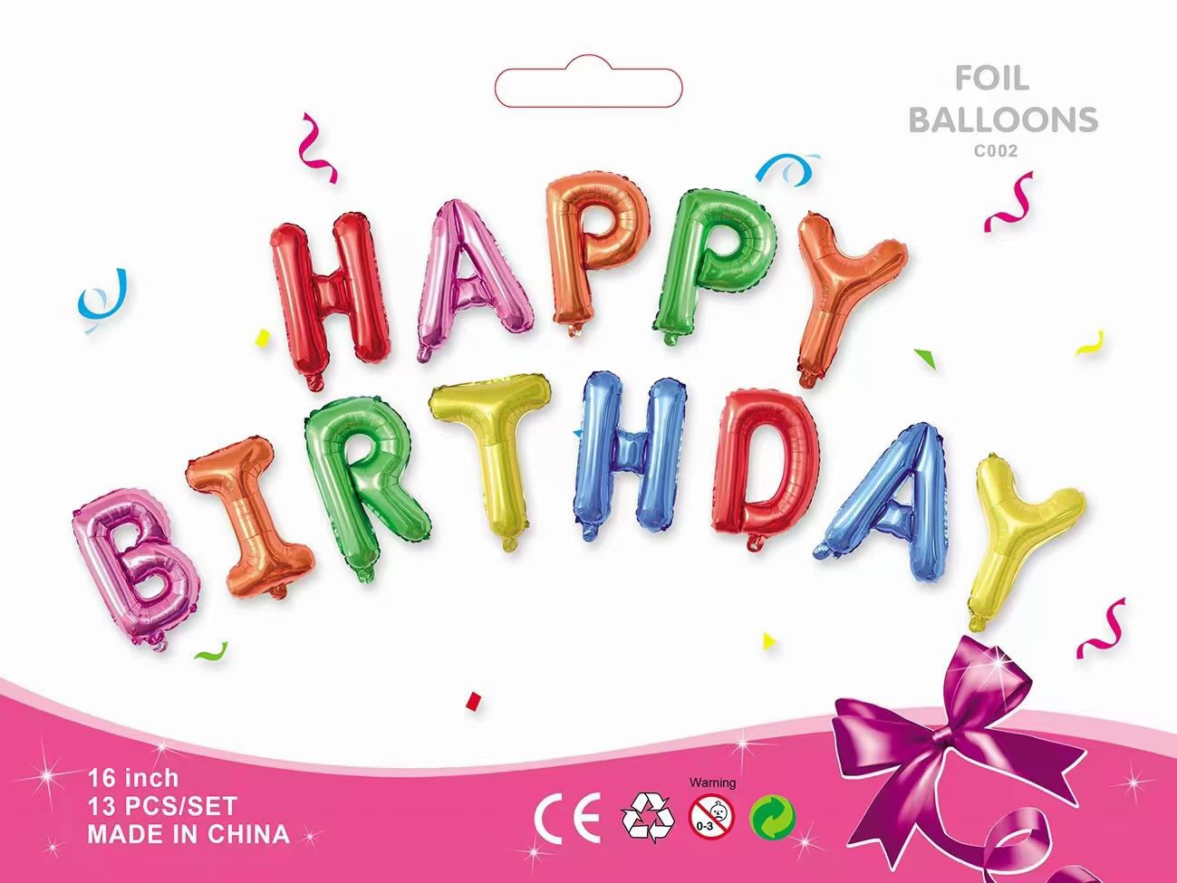 16-Inch Happy Birthday Letter Balloon Set Happy Birthday Aluminum Balloon Happy Birthday Banner