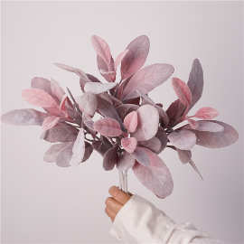 简约森系仿真绿植兔耳叶柠檬叶景观植物墙叶子家居摄影婚庆装饰花