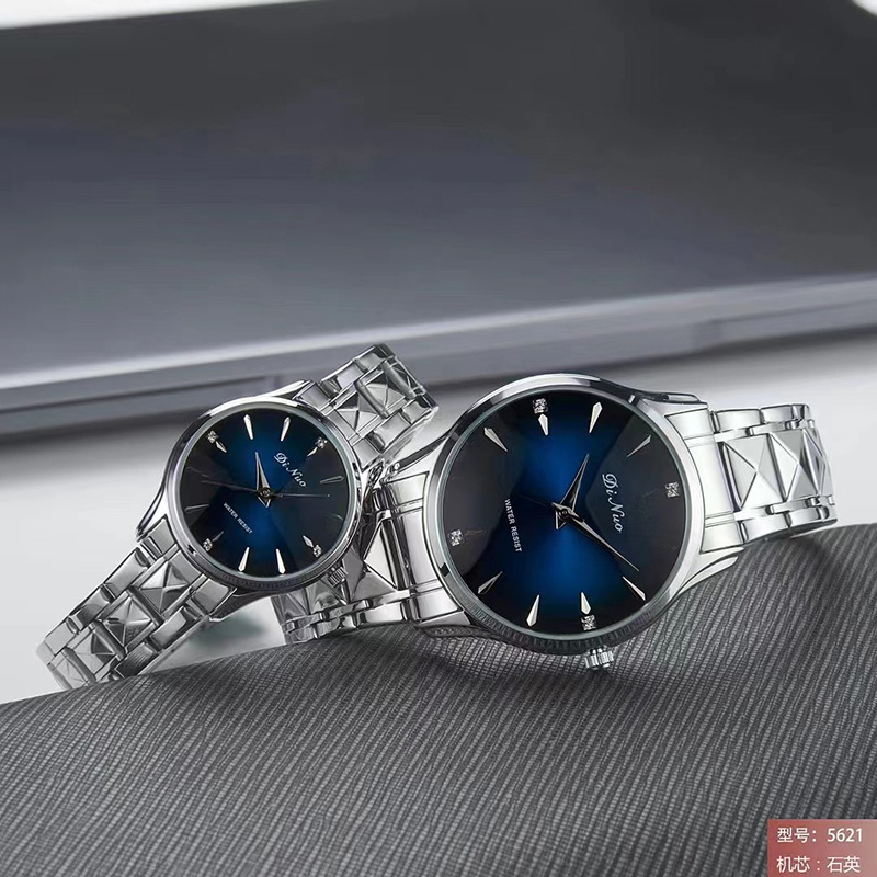 dinuo手表谛诺表女士批发钢带简约刻度男女士情侣手表石英表5621