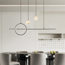 北欧全铜餐厅吊灯2022年新款现代简约轻奢吧台饭餐桌极简长条灯具