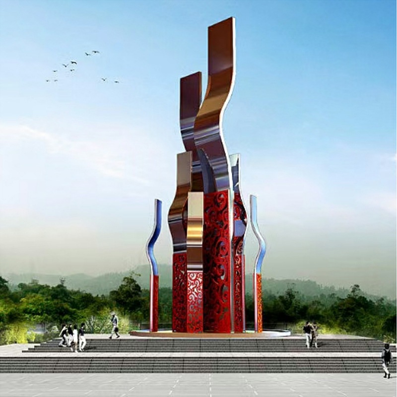 大型不锈钢雕塑定制城市园林金属品校园户外广场抽象创意异型摆件