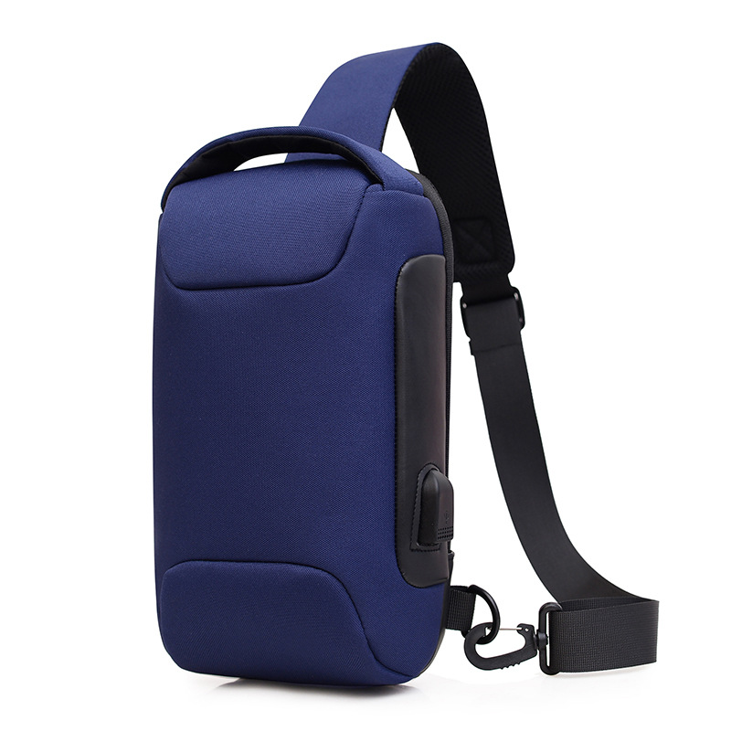 Multifunctional Password Lock Men's Chest Bag Oxford Cloth Sports Messenger Bag Large Capacity Tablet Storage Commuter Shoulder Bag