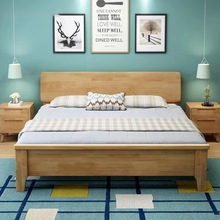 现代简约北欧实木床高箱1.8米主卧双人床公寓民宿酒店床卧室家具