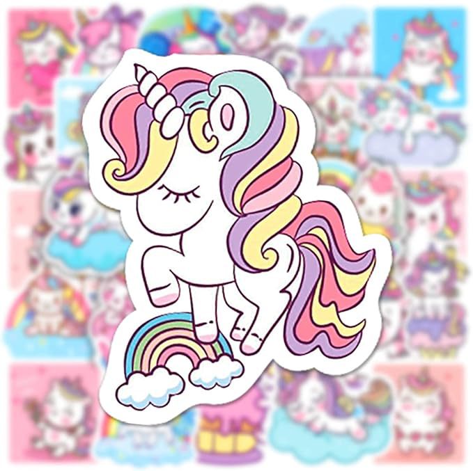 跨境汽车贴纸独角兽卡通图案装饰遮盖车窗油箱门笔记本电脑pvc贴