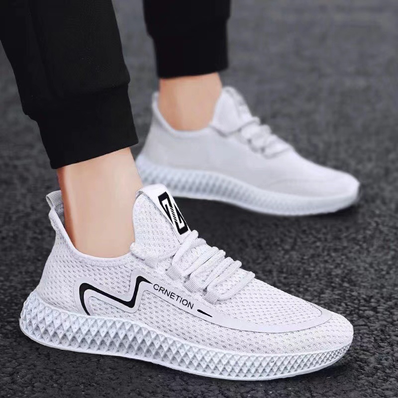 2022 New Korean Style Trendy Casual Shoes Breathable Walking Shoes Internet Hot White Shoes Support One Piece Dropshipping Men's