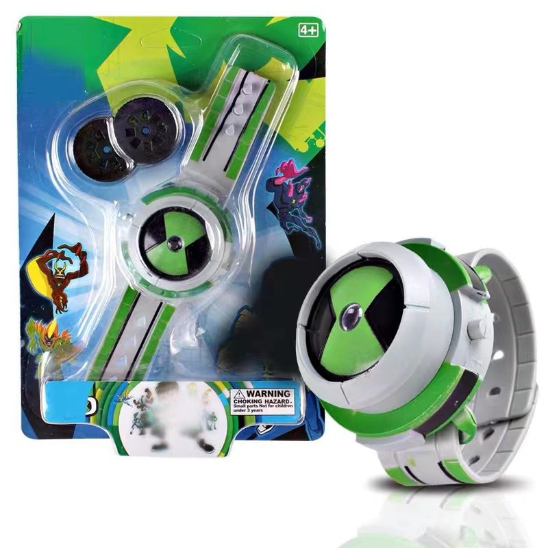 Cross-Border Youth Hacker Watch Earth Defender Projection Watch Children's Toy Cartoon Slide Sound Effect Watch