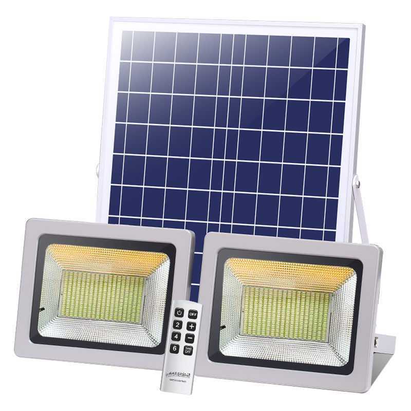 新款太阳能灯一拖二家用户外庭院灯led亮防水投光灯室内外新农村