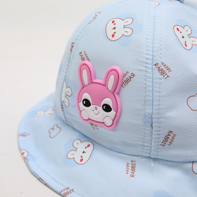 Children's Hat Summer Sun-Proof Beach Hat Baby Sunhat Spring and Autumn Cute Bucket Hat New Cute Rabbit
