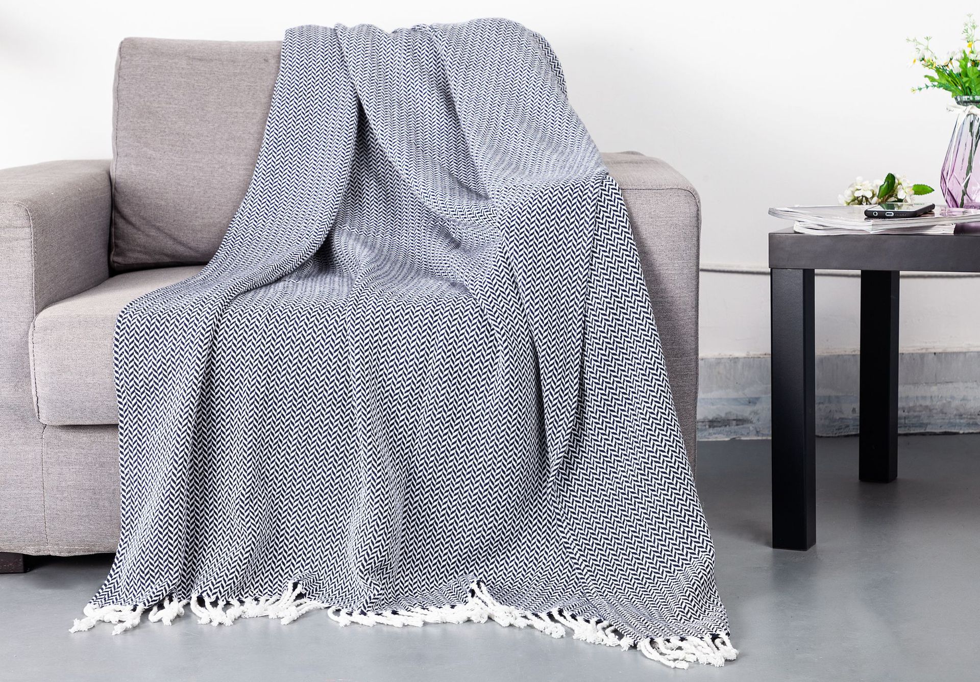 New Arrival Hot Sale Ins Style Home All Cotton Blanket Office Air-Conditioning Blanket Nap Blanket Tassel