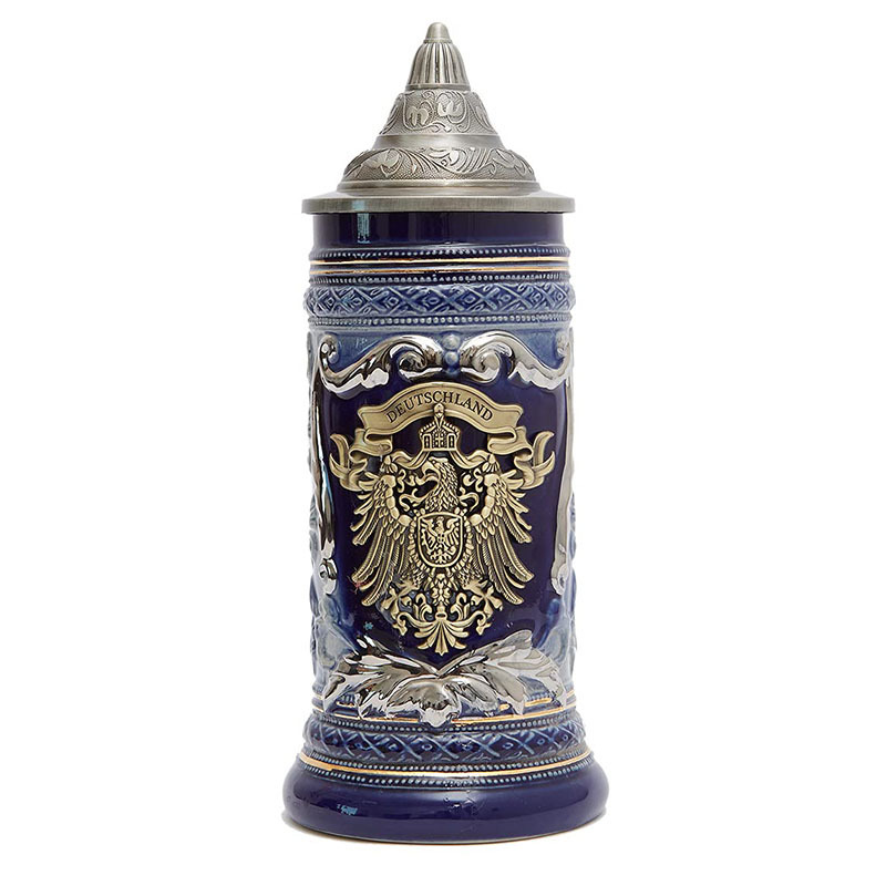 出口德国啤酒杯logo欧式啤酒杯陶瓷马克杯鸡尾酒杯