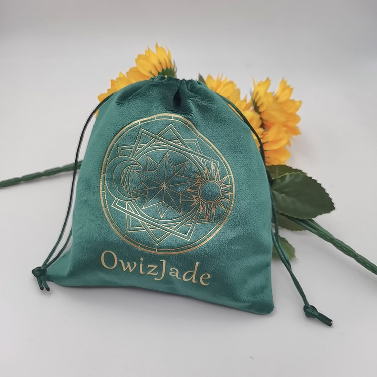 加厚丝绒束口袋 柔软天鹅绒布袋 绒布袋烫金logo 按摩仪包装布袋