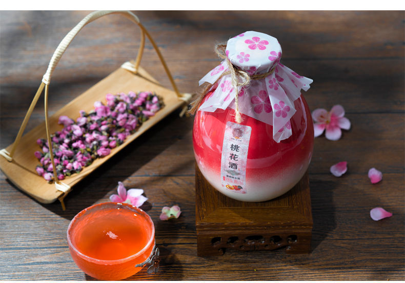 果酒桃花酒桃花酿糯米酒青梅桂花酒蓝莓花果酒自酿女低度甜酒礼盒