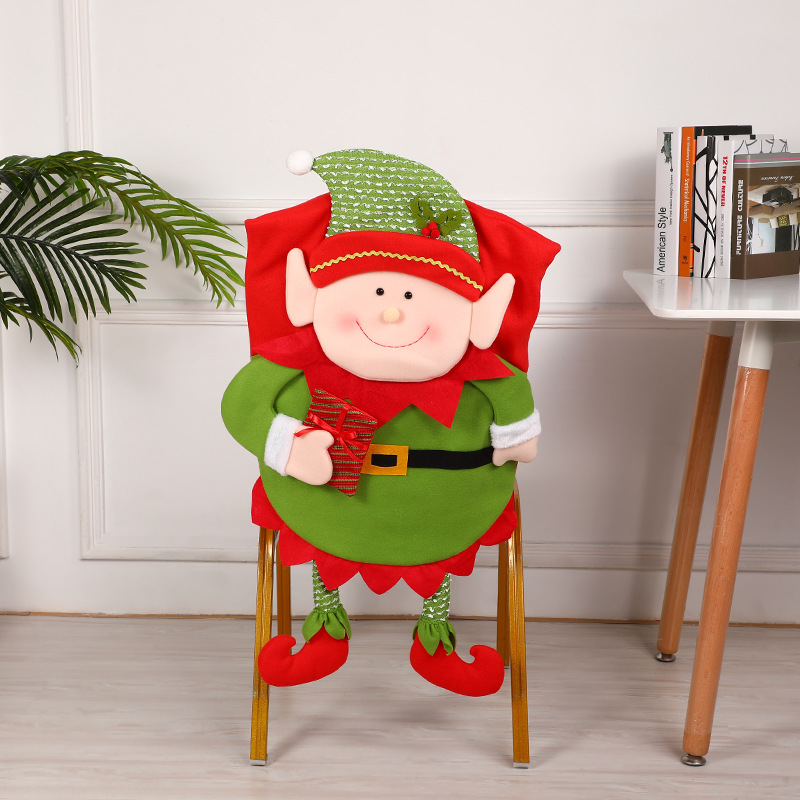 New Christmas Decorative Chair Cover Santa Claus Chair Cover Creative Restaurant Chair Cushion Case Decorations