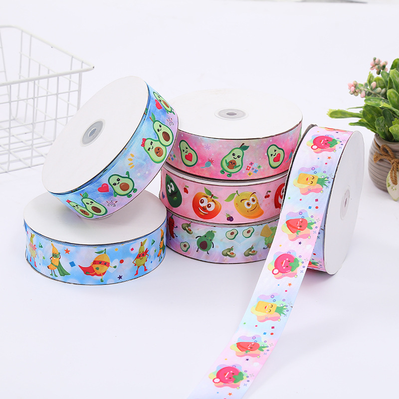 New Fruit Series Thread Belt Printed Avocado Printed Ribbon Gift Package Ribbon Ribbon Supply