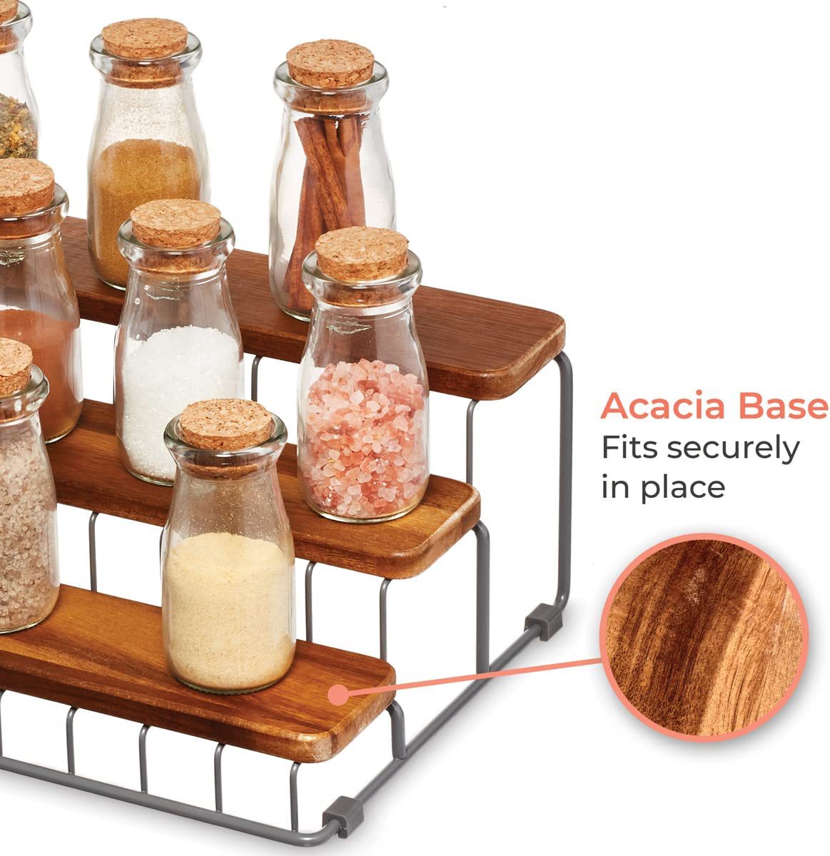 Factory Production Storage Rack Spice Jar Wooden Organizing Rack Kitchen Appliance Storage Holder Kitchen Supplies