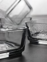 玻璃小碗透明方形碗高颜值碗甜品雪糕碗网红金边小清新水果碟四方
