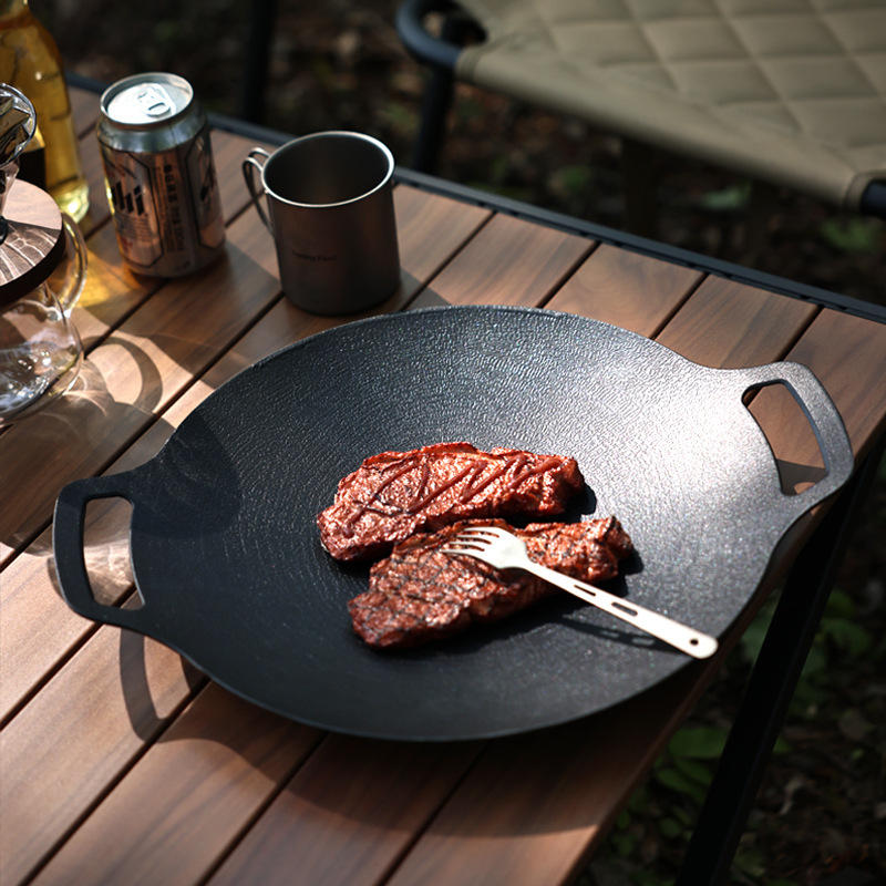 户外露营烤盘烤肉锅野外多功能烧烤锅野营野餐营地煎锅烧菜煮饭锅