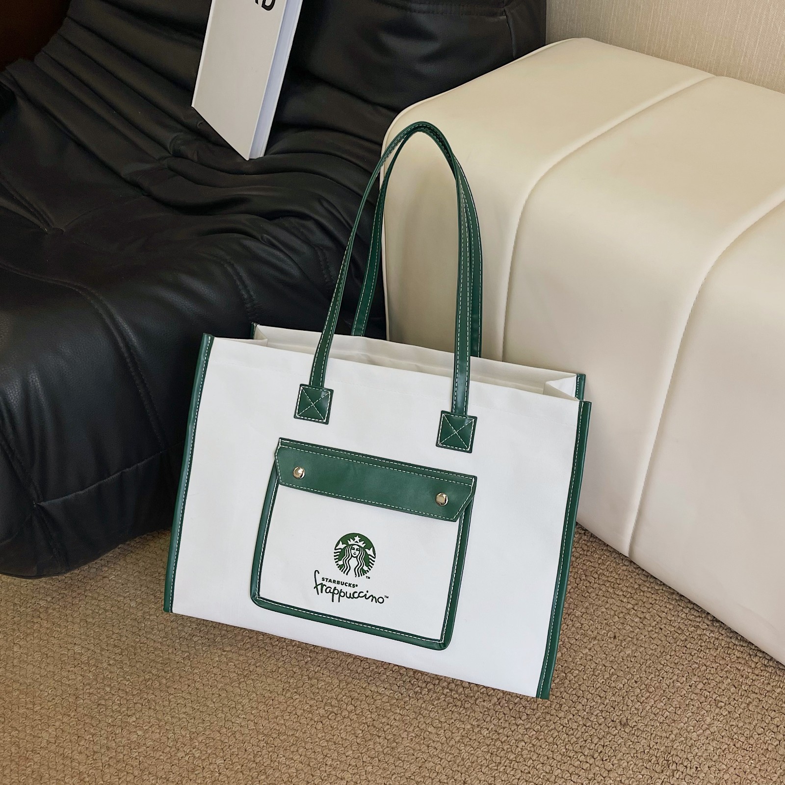 新款托特大容量包包星巴克托特包高级质感手提包上班上课通勤大包
