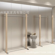 服装店展示架陈列架不锈钢木质中岛架挂衣架子女装店衣服专用货架