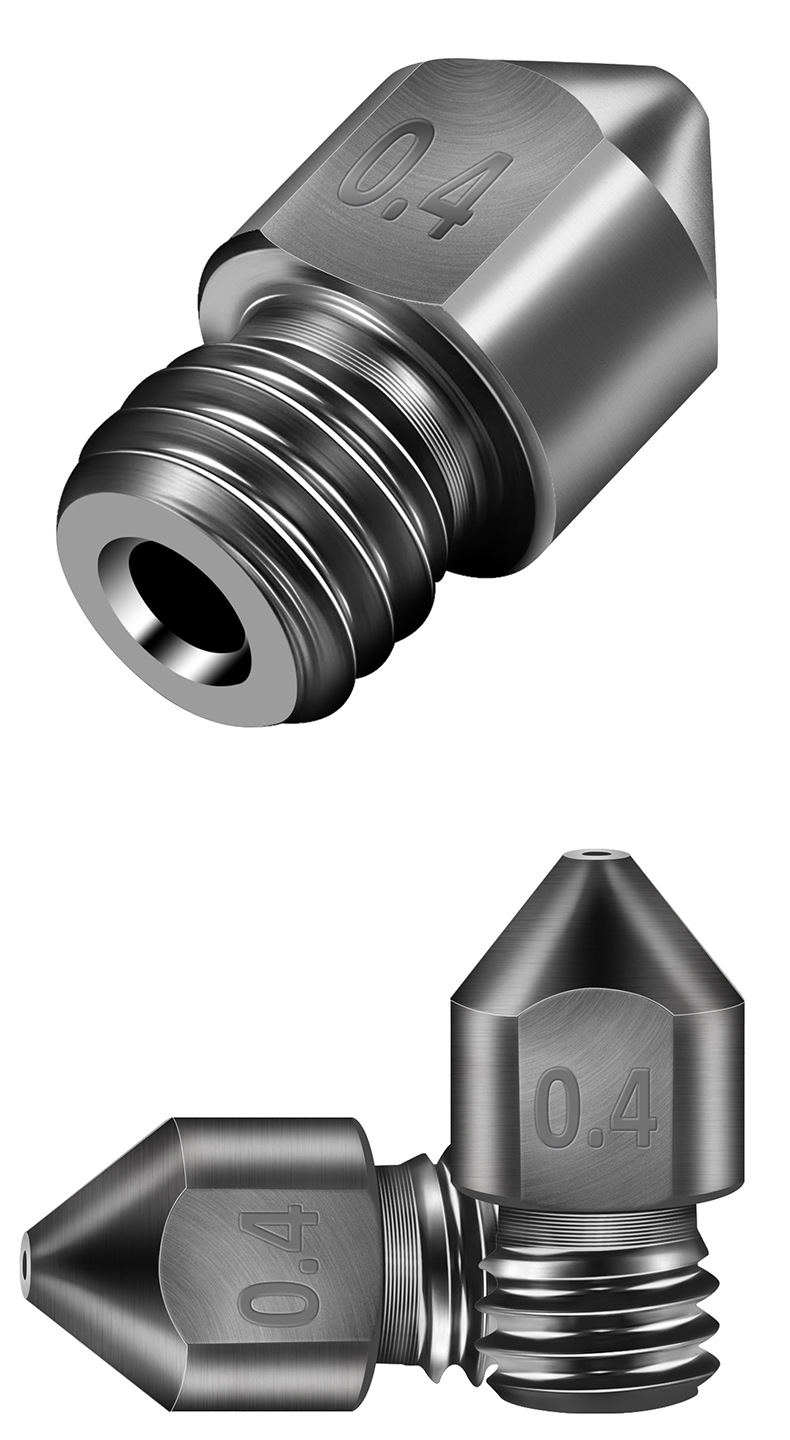 率米3d 跨境货源 打印机配件 mk8尖头硬化钢喷嘴子带刻字打印耗材