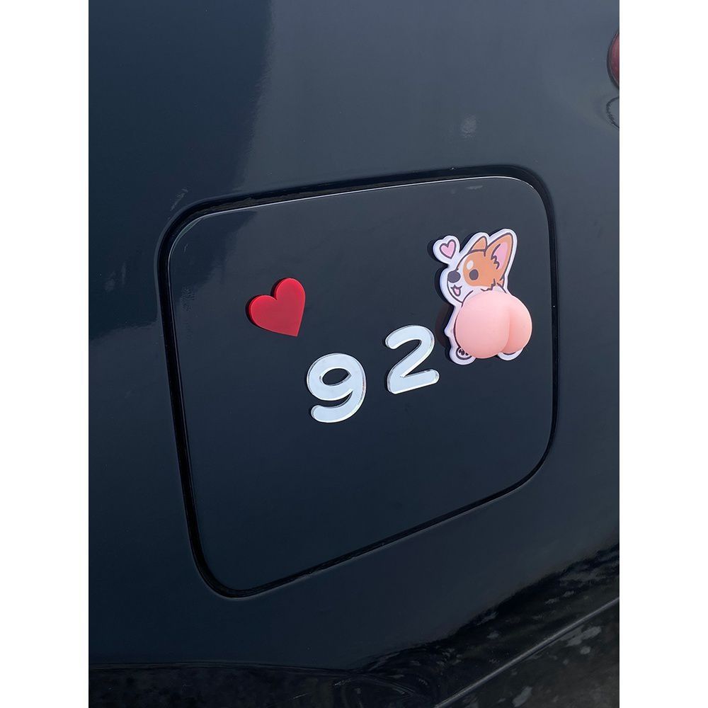 立体汽车油箱盖车贴纸创意个性加油提示可爱卡通装饰反光贴