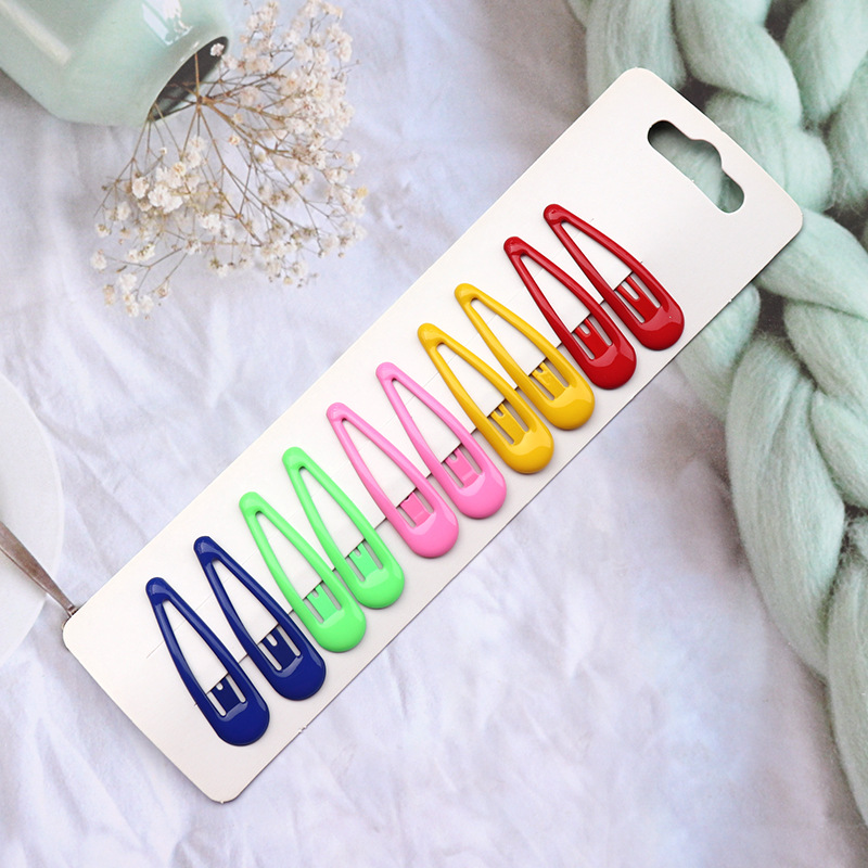 Simple Color Children Barrettes Water 5cm Dripping Oil Hair Clip Candy Color BB Clip Bang Side Clip Hair Clips Hair Accessories