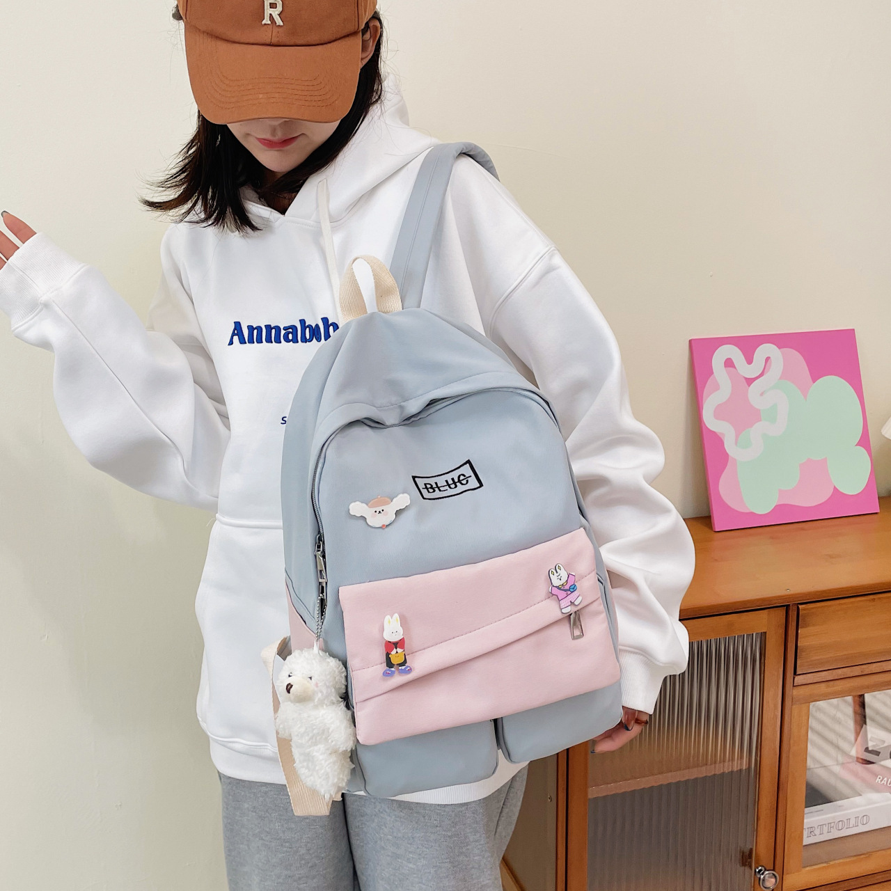 Autumn New 2020 Korean Style Large Capacity Backpack Women's Schoolbag Middle School Student High School Student Travel Backpack Couple