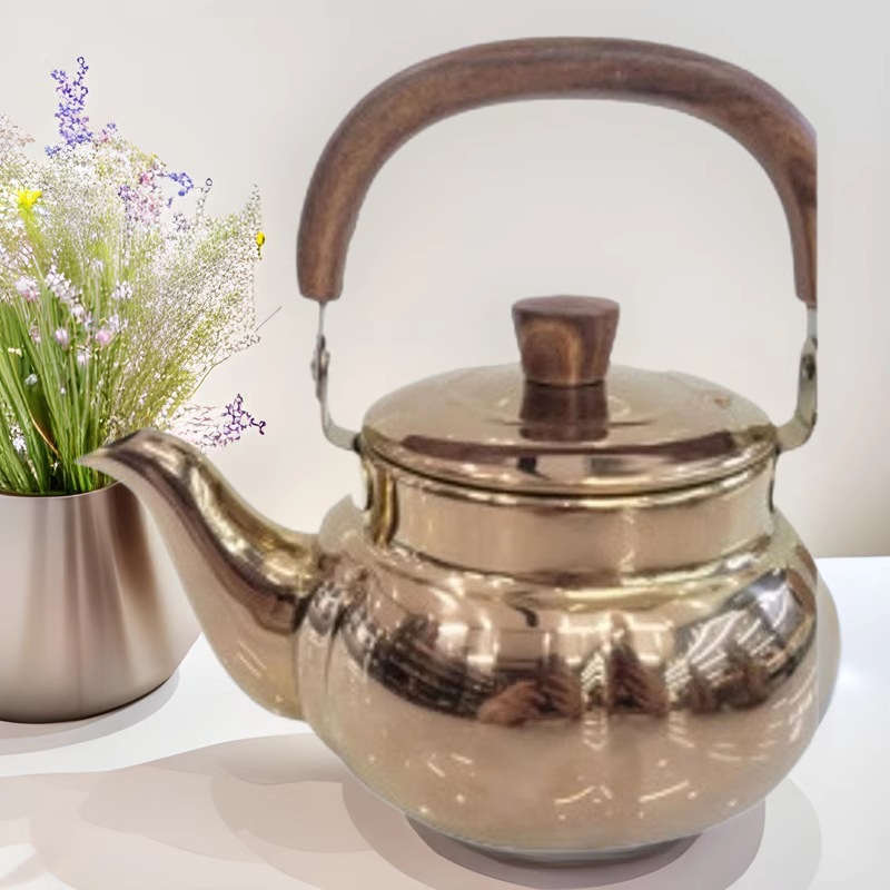 stainless steel hammered pot with strainer teapot restaurant kettle hotel teapot foreign trade export kettle golden pot