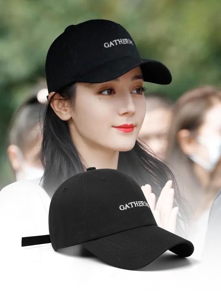 迪丽热巴同款鸭舌帽子男女夏季遮阳帽大头围显脸小弯檐