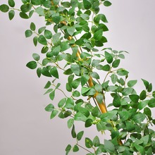 仿真玫瑰叶子藤蔓绿叶装饰假花藤条水管空调管道绿植墙壁塑料植物
