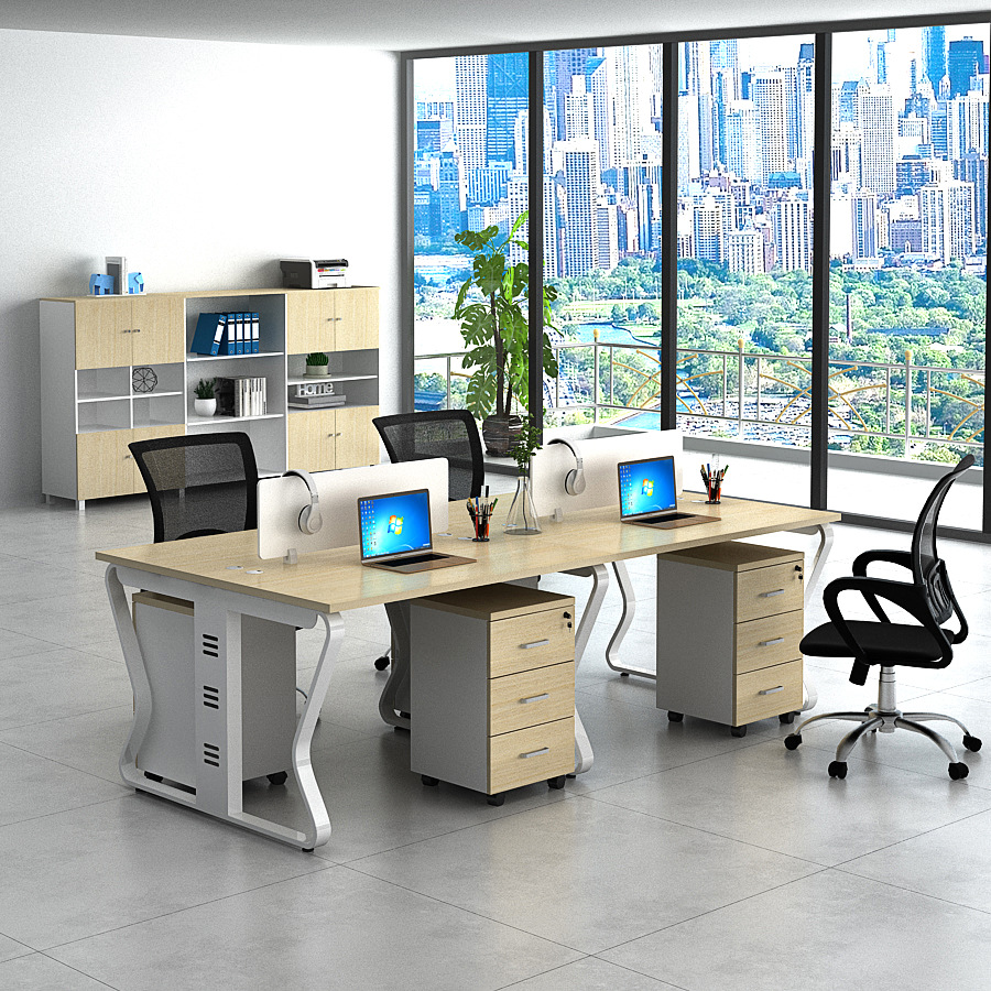 办公室桌椅组合厦门办公家具简约现代双人员工桌屏风多人位电脑桌