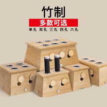 艾仙堂厂家批发多规格艾灸盒 温灸单孔竹制家用随身灸便携艾灸盒