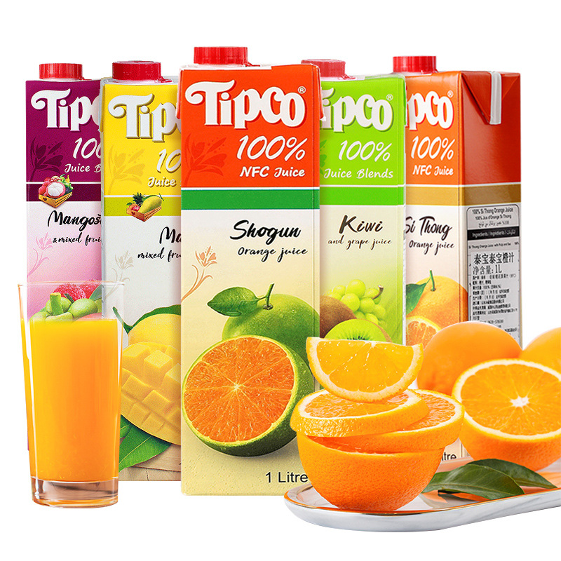 泰国原装进口tipco泰宝果汁复合果蔬汁饮料nfc青橙汁猕猴桃1l大瓶