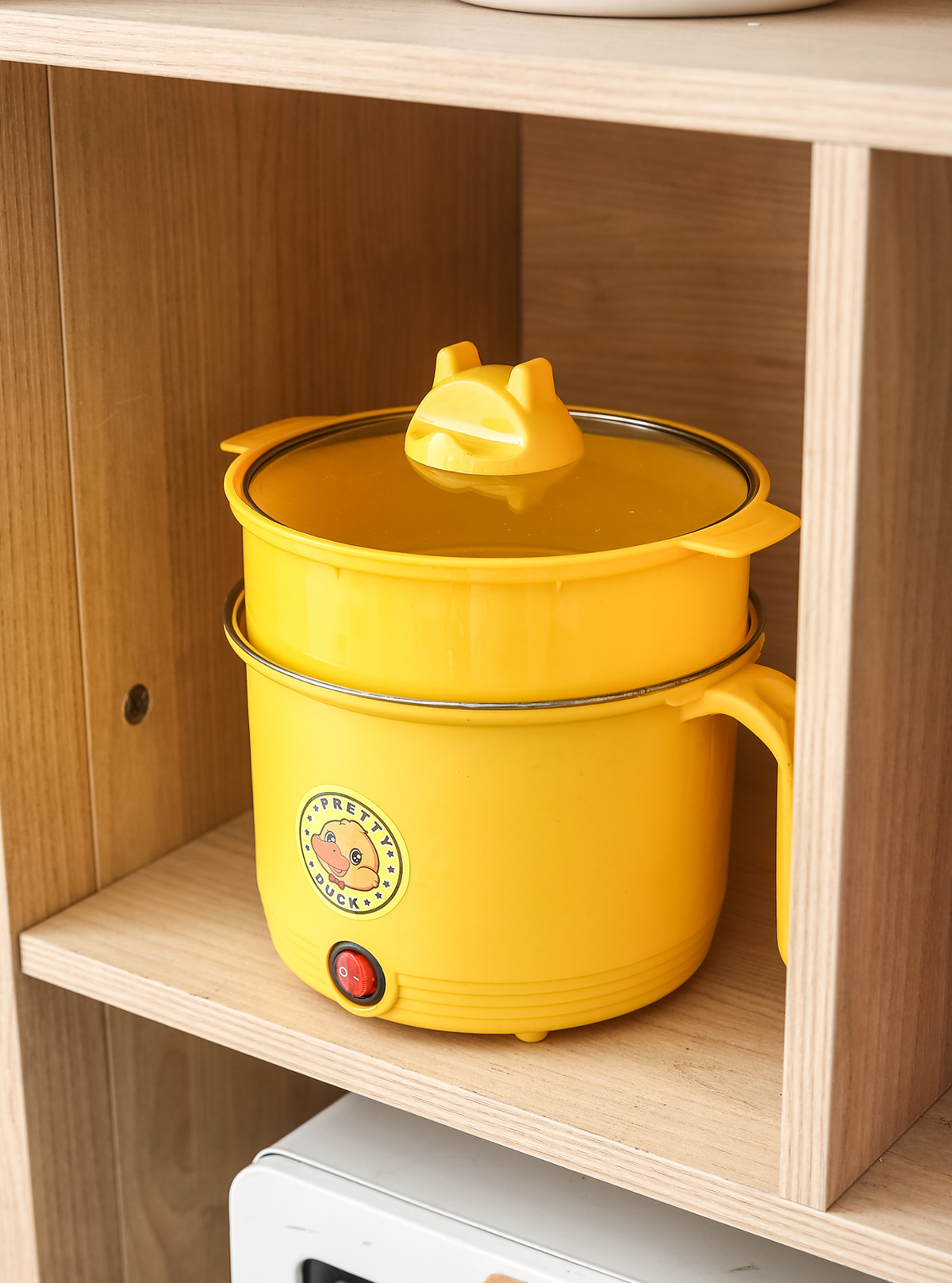 Multi-Functional Student Pot Small Dormitory Electric Food Warmer Small Yellow Duck Electric Caldron Stainless Steel Cooking Integrated Non-Stick Pan