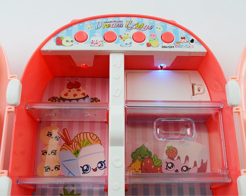 338-4 电动灯光音乐厨房电冰箱儿童过家家仿真电器儿歌中英学习机