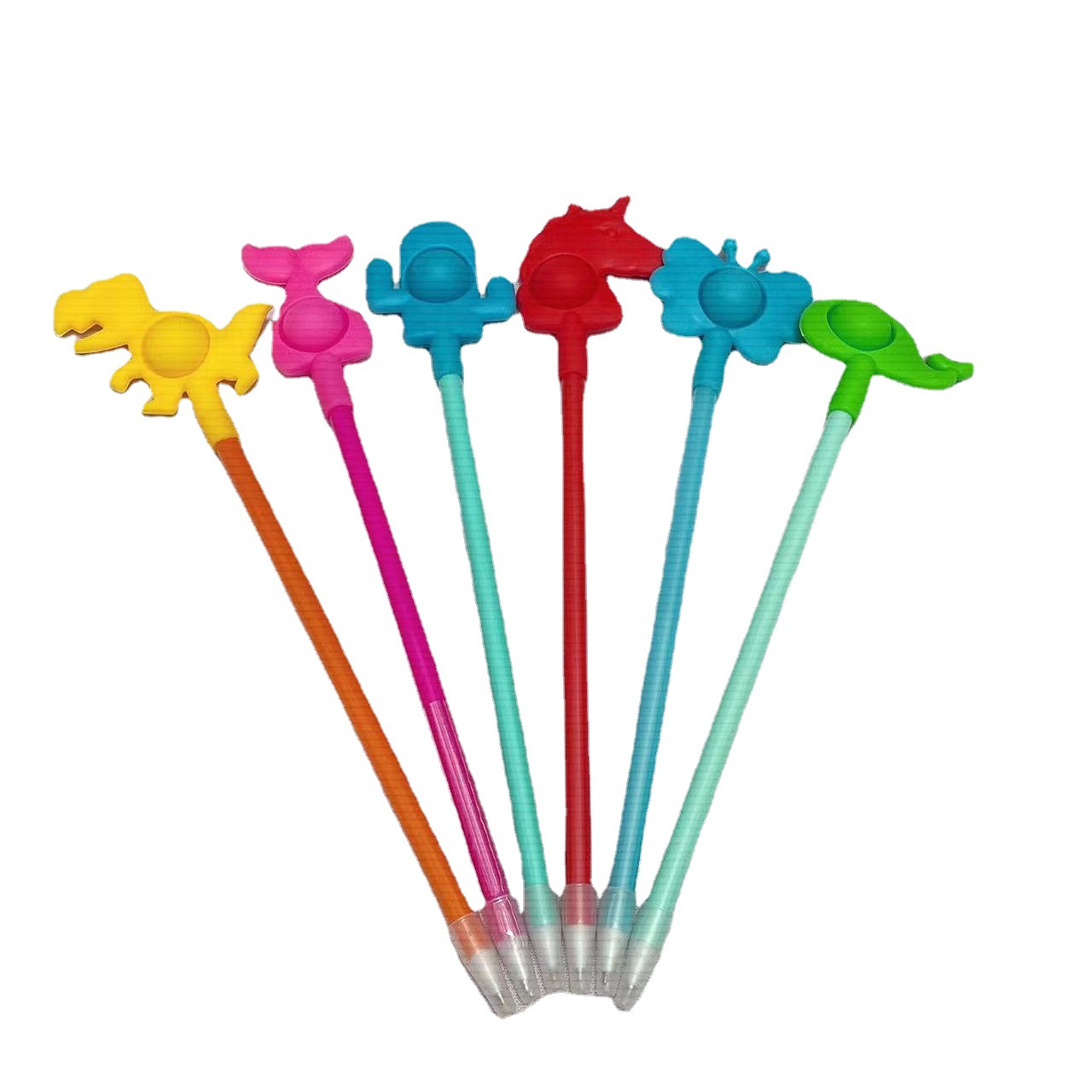 创意卡通减压玩具笔硅胶中性笔灭鼠先锋泡泡笔插套圆珠笔礼品笔