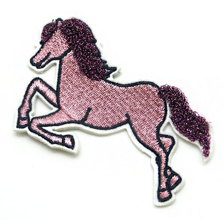 源头工厂批发定做毛巾绣立体卡通马绣花章商标定制可免费排版