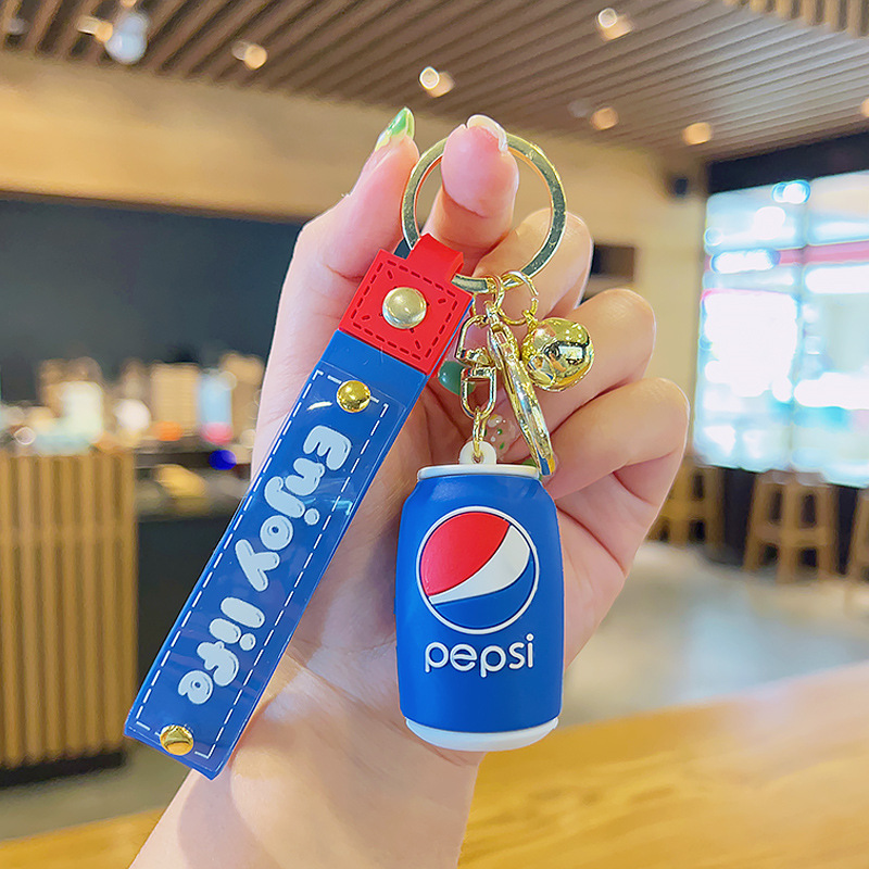 New Pepsi Beverage Bottle Keychain Car Key Chain Ornaments Personalized DIY Schoolbag Pendant Small Goods