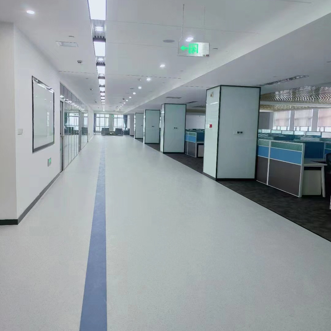 洁福水泥色pvc胶地板 展厅办公室设计师地胶 学校岩石色彩地板贴