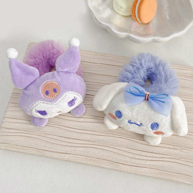 Cartoon Cute Doll Hair Ring Plush Large Intestine Hair Ring Girl Bun Headband Ponytail Hair Ring Sweet Hair Accessories Female