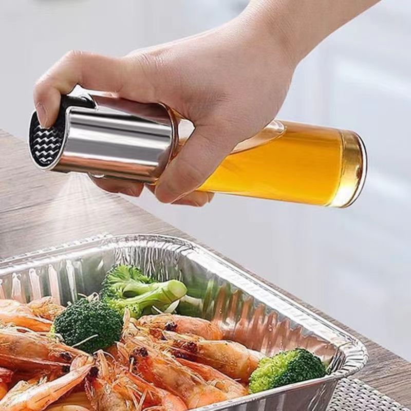 Household Kitchen Oil Dispenser Glass Oil Controlling Bottle Spray Fat Reduction Soy Sauce and Vinegar Barbecue Pot Air Fryer Olive Oil