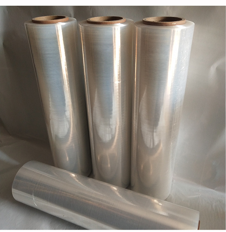 厂家现货供应pe膜透明拉伸膜 手用透明缠绕膜50cm 批发盒子打包膜
