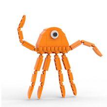 幼儿园盲盒斑斑乐园手办第三章橙色怪物黄水母儿童积木玩具