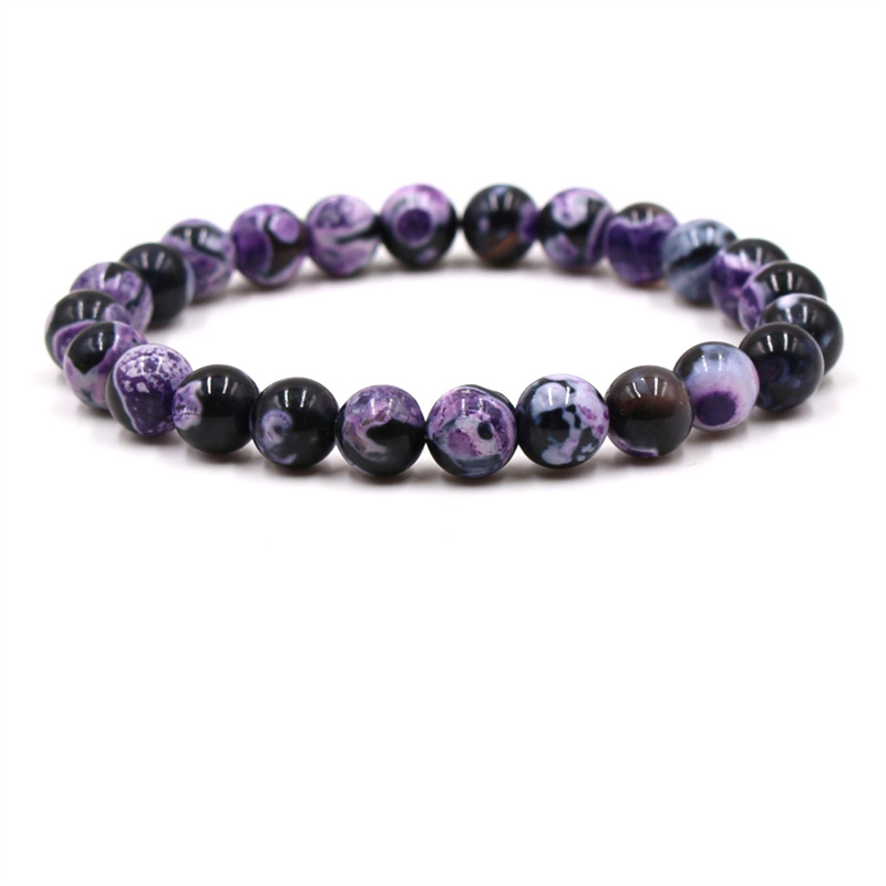 外贸热销款天然火瑙手链天然石手串单圈圆珠饰品情侣礼物