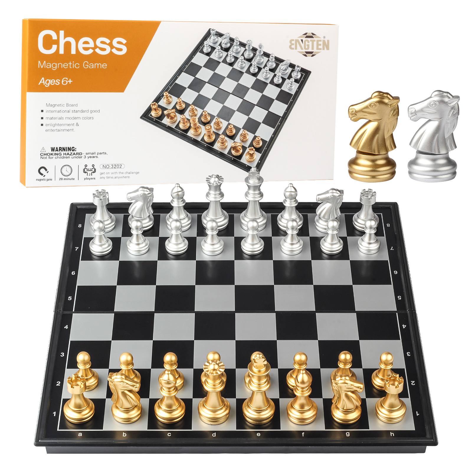 bt大号金银磁性国际象棋折叠棋盒学生智力开发磁性比赛用棋-阿里巴巴
