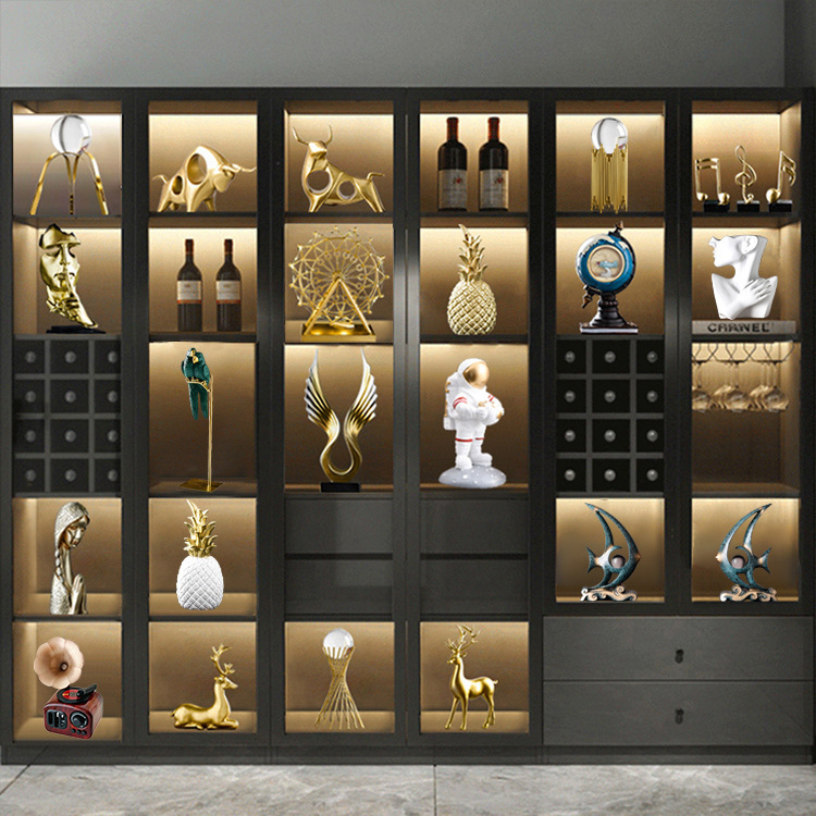 现代轻奢高档酒柜摆件软装搭配家居客厅电视柜玄关样板房间装饰品