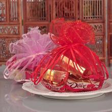 婚庆喜庆用品批发 创意亮点纱袋 喜糖盒子圆形糖果包装袋