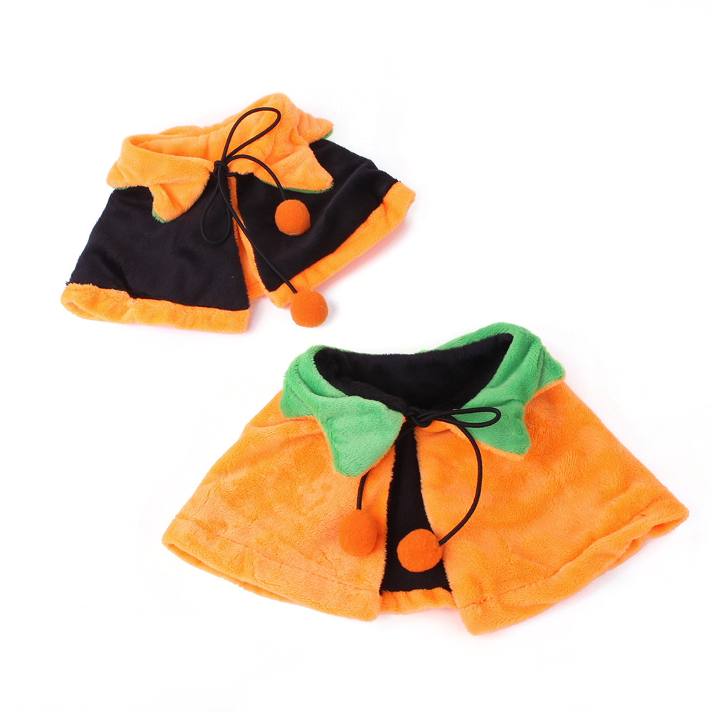 New Double-Sided Cloak Halloween Pumpkin Double-Sided Dog Cloak Pet Cat Cute Halloween Ornaments